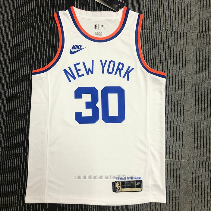 Camiseta New York Knicks Julius Randle #30 75th Anniversary Blanco